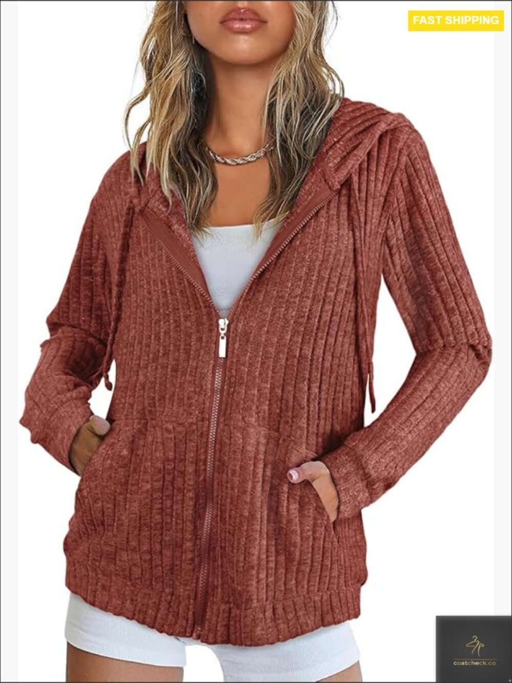 Zip Up Hoodie Long Sleeve Lightweight Tunic Sweatshirt Open Front Cardigan Soft